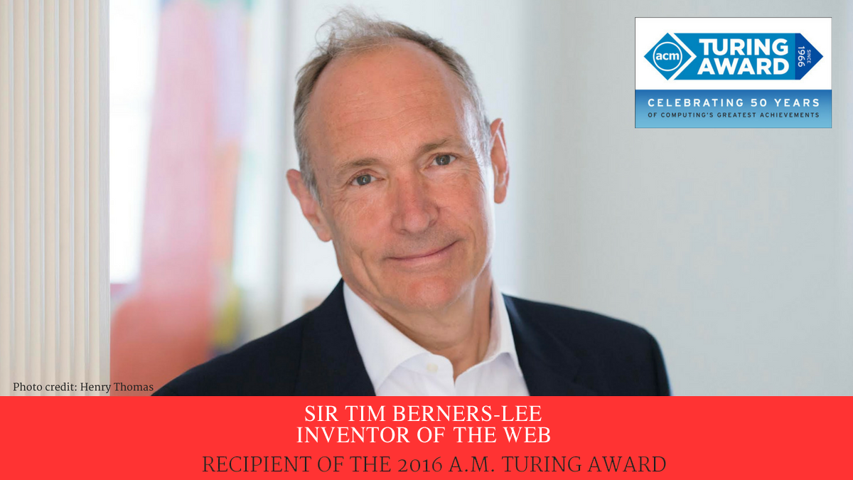 picture of Tim Berners-Lee in collage for Turing Award