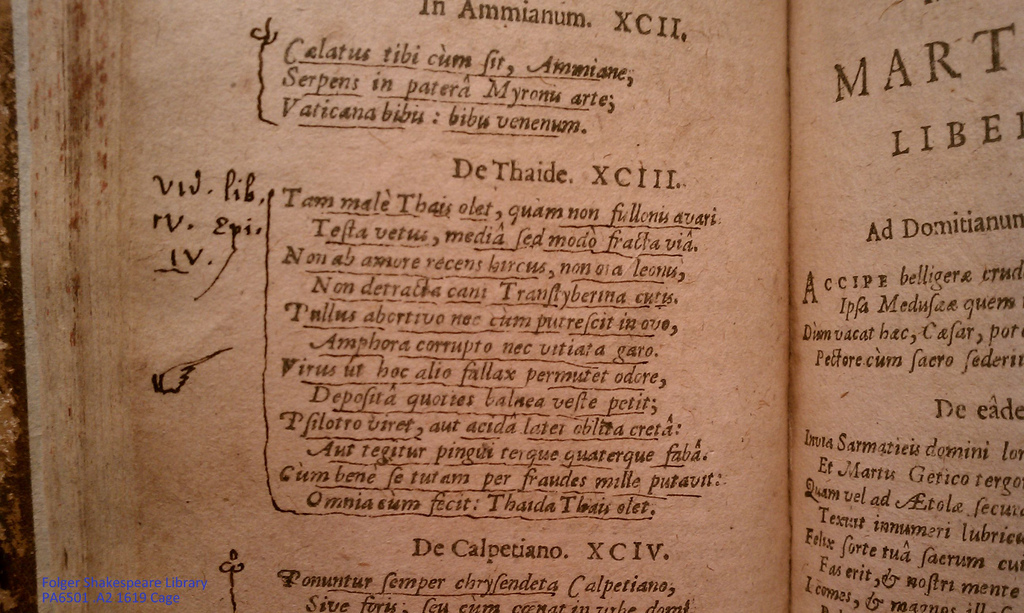 A page from an old printed book, showing hand-written annotations.