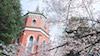 Mita Campus building and sakura
