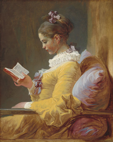 [Painting of a young girl reading]