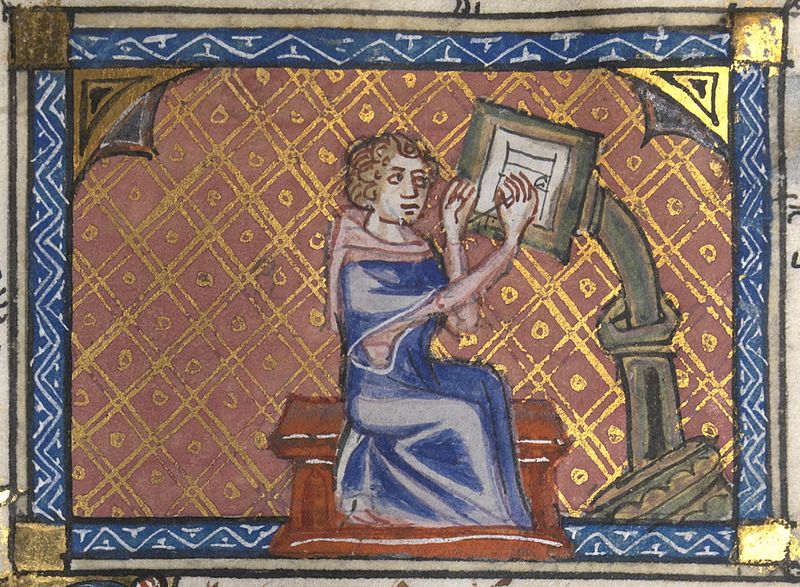 [Manuscript illumination: a writer at his desk]