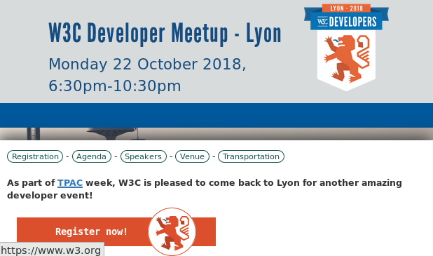W3C Devs Meetup à Lyon le 22 octobre