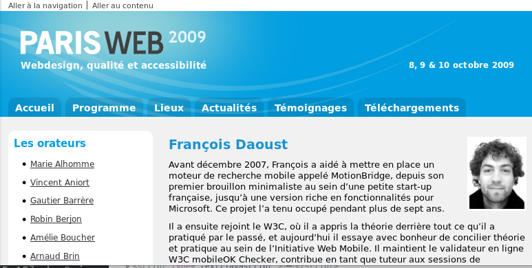 W3C à Paris Web 2009