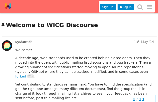 Web Platform Incubator Community Group, WICG