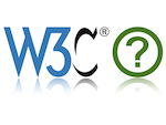 a W3C és a WHATWG logói, ahogy a hírben indexképként megjelennek
