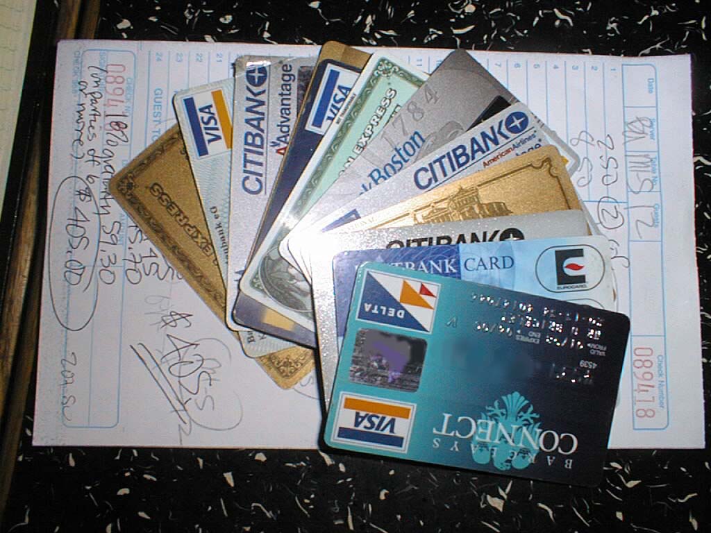 credit cards on a table