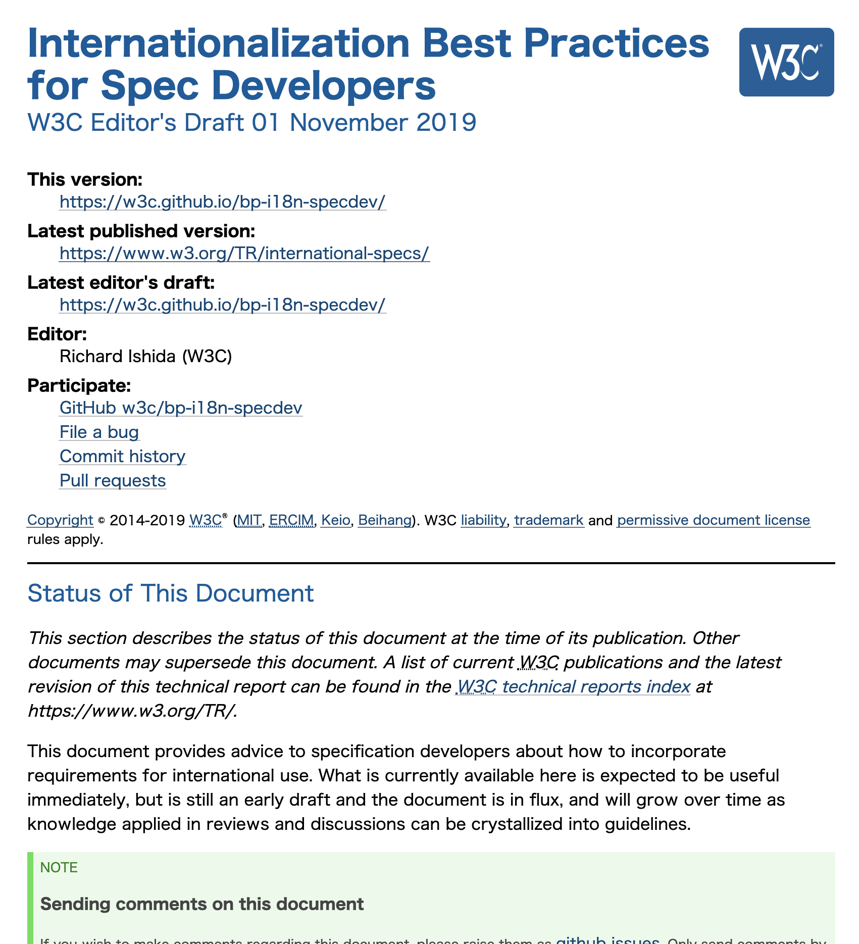 Internationalization Best Practices for Spec Developers