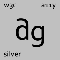 "AG" abbreviation for Accessibility Guidelines presented as a chemical symbol representing "Silver"