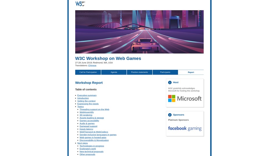 Workshop on Web Games screenshot, (URL in slide text)