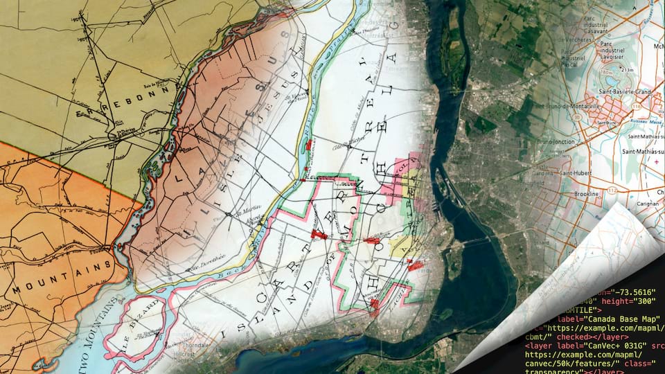 Montreal térképei, múlt, jelen, jövő, ahogy a hírben indexképként megjelenik