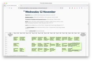 TPAC schedule screenshot