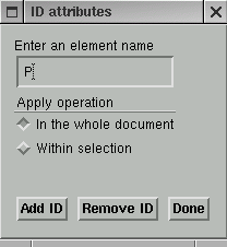 The Add/Remove ID menu