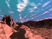 A desert image, with a cloudy sky