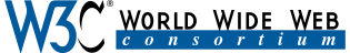 Logotipo del W3C en el sitio web del W3C