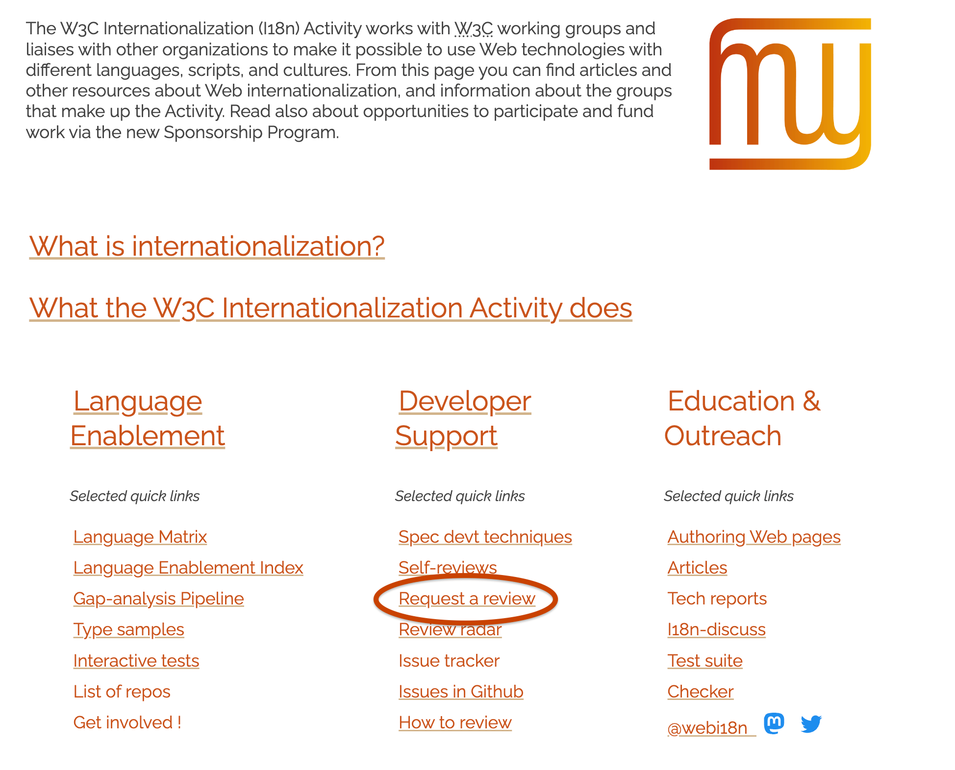 i18n home page