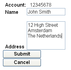 Bank account address edit