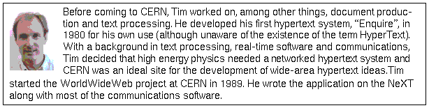 Picture of Tim Berners-Lee with text flowing around it
