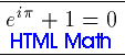 W3C Math logo: (e to the i*pi) + 1 = 0