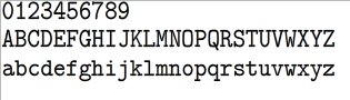 W3C MathML TestSuite: Version 3: Test-case monospace