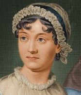 Cropped version of most famous image of Jane Austen that just shows her face and neck