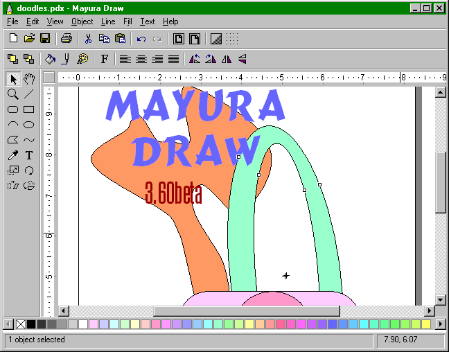 Creating artwork in Mayura Draw 3.60beta for export to SVG