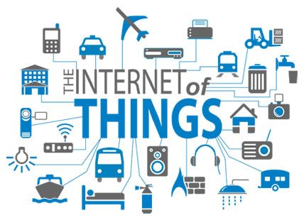 Verschiedene Geräte, Gabäude, Fahrzeuge, und andere Gegenstände die mit dem 'Internet of Things' vernetzt sind