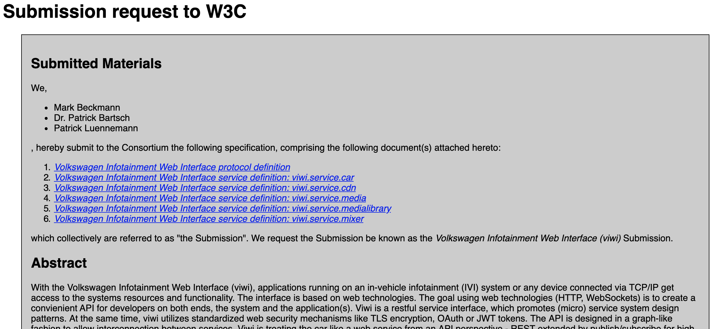 W3C member submission