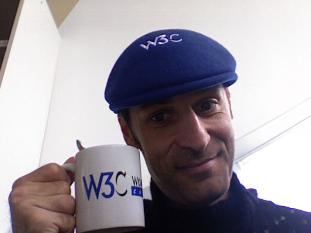 Karl Dubost with a French W3C Beret