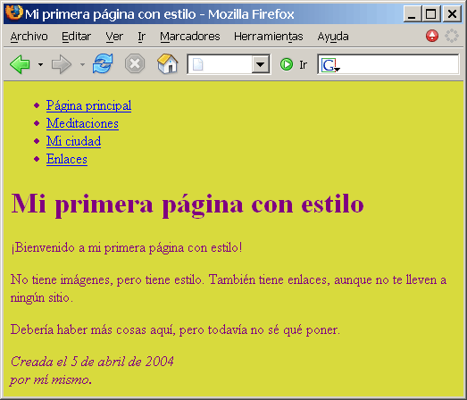 Imagen de la página con color en Firefox