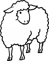 Woolly the sheep (black and white)