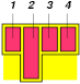 Table with three empty cells
in bottom row