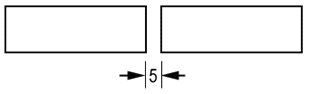 Two rectangles with a default separation
