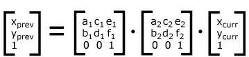 3-by-3 matrix concatenation