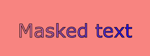 Example mask01 - blue text masked with gradient against red background