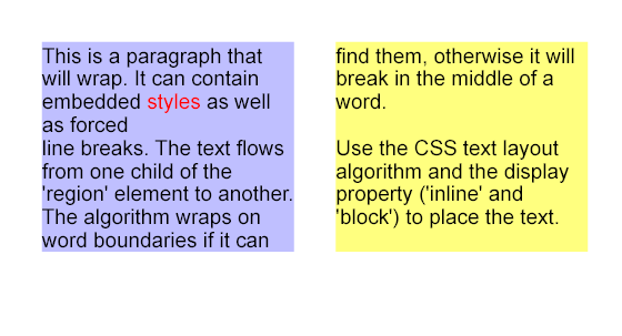 Example textwrapping01 - simple text wrapping