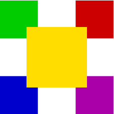 Five colored rectangles