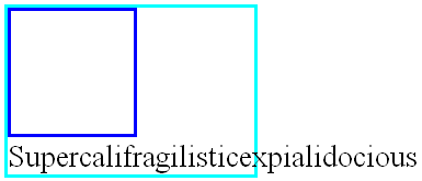 Image illustrating the effect of an unbreakable piece of content 
 being reflowed to just after a float which left insufficient room next to it 
 for the content to fit.
