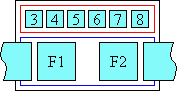 Diagram of glyph layout in overhanging ruby