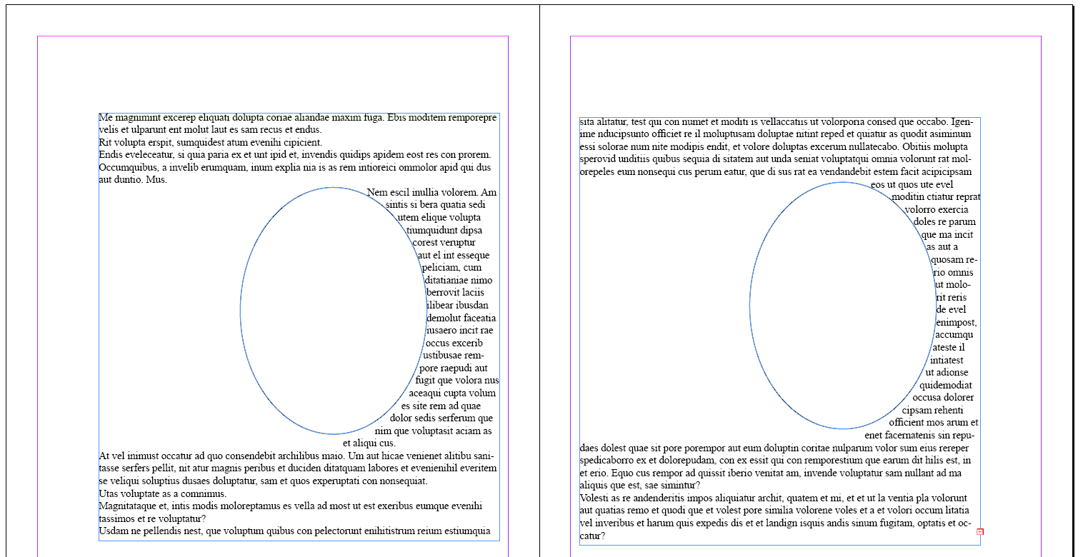 With wrap-side=smallest the text can only      flow into the smaller of the two gaps on      either side of the runaround.