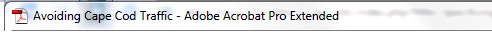 Image of the Adobe Acrobat Pro title bar with the title of the document displayed.