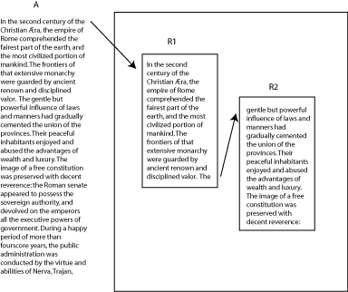 This figure shows one flow mapped to regions R1 and R2.