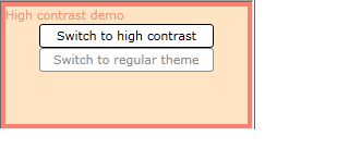 Low contrast image with "switch to high contrast" button enabled