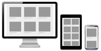 3 different viewport layouts, where the size of images differs based on the viewport.