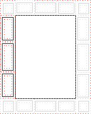 left-top, left-middle, and left-bottom page-margin boxes in the page box's left margin