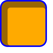 A round-cornered box with a light gray shadow the inverse shape                     of the box but 20px narrower and shorter filling 20px in from                     the top and left edges (just inside the border).