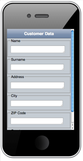 smart phone UI for customer data