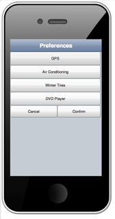smart phone UI for preferences
