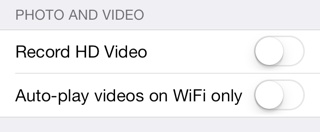 Facebook's settings on iOS