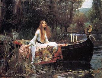 A painting inspired by Alfred Tennyson's poem The Lady of Shalott