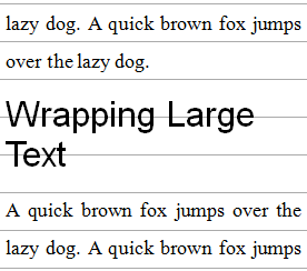 Large text wraps within line grids